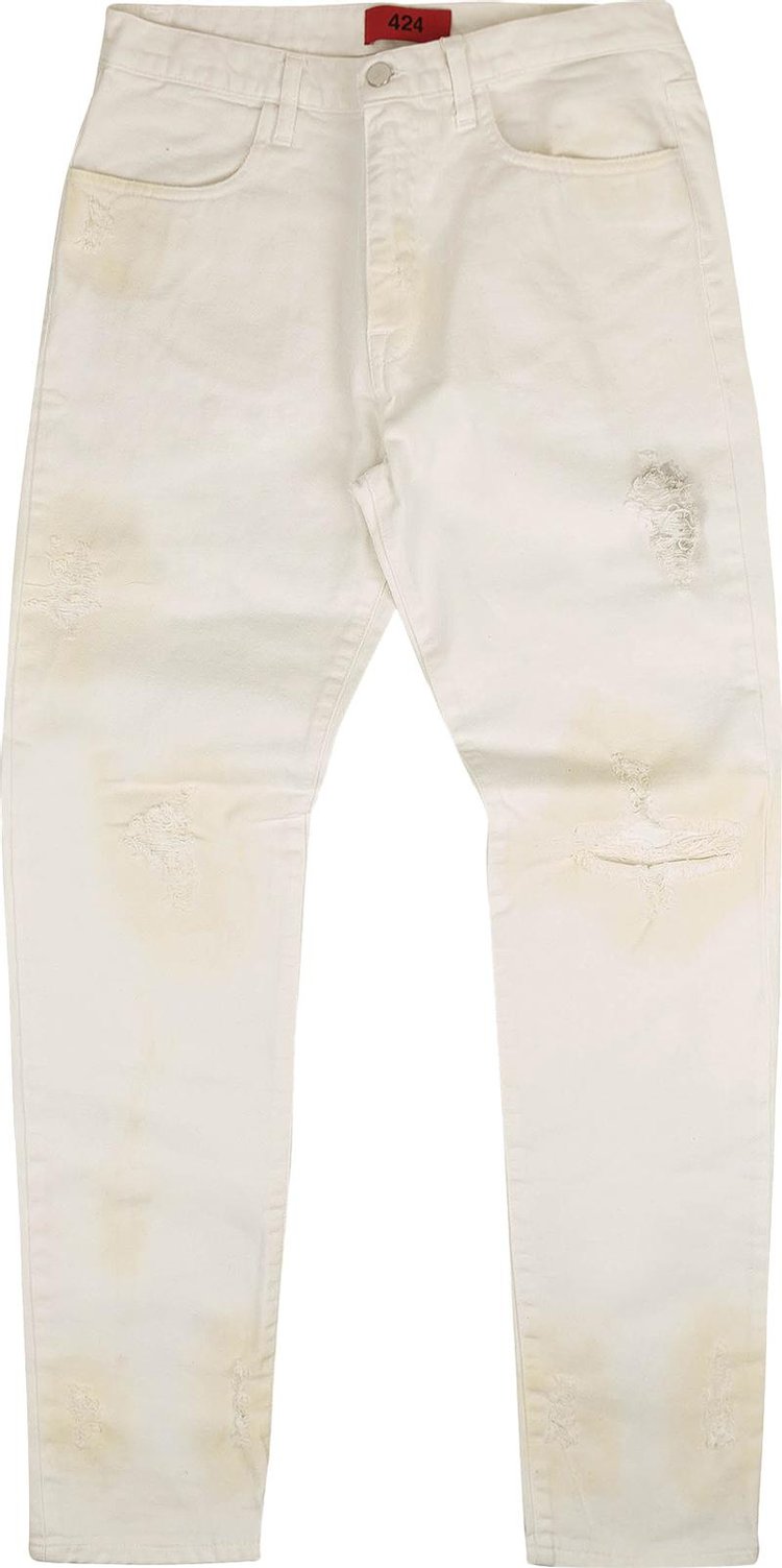 424 Distressed Denim Jeans 'White'