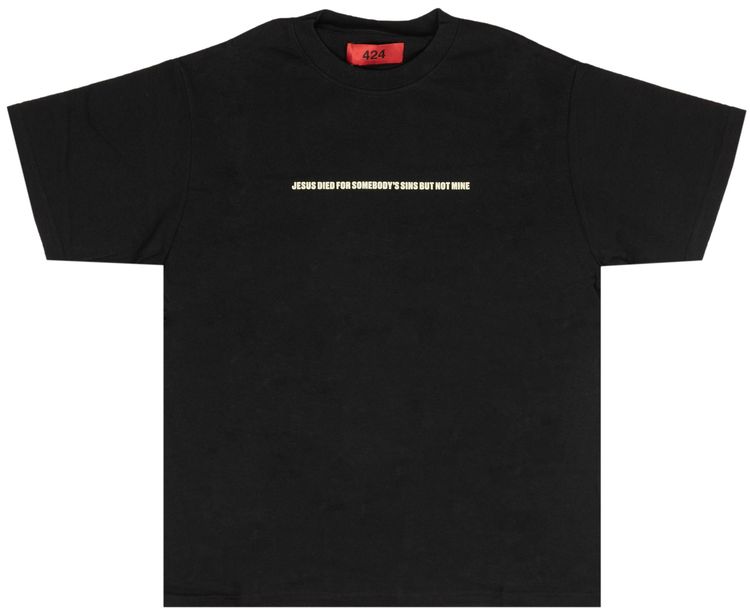 424 Short Sleeve Jesus Died T Shirt Black