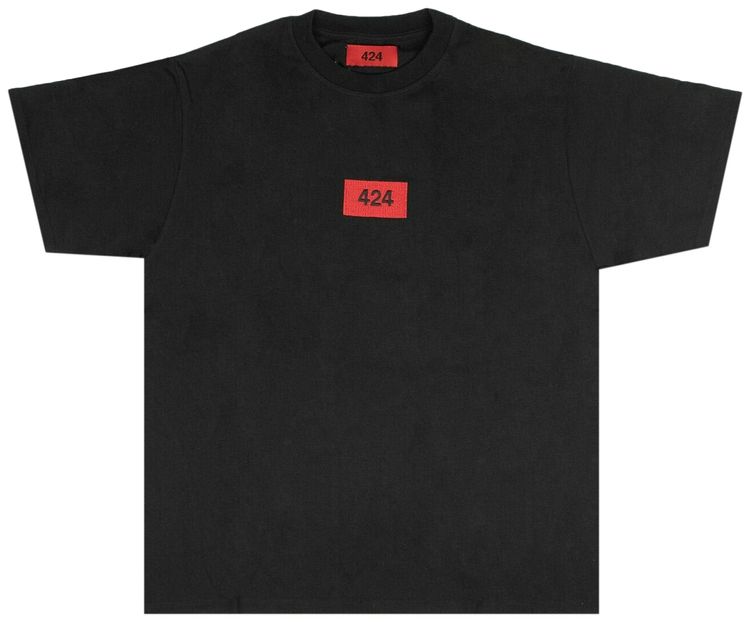 424 Logo Patch Short Sleeve T Shirt BlackRed