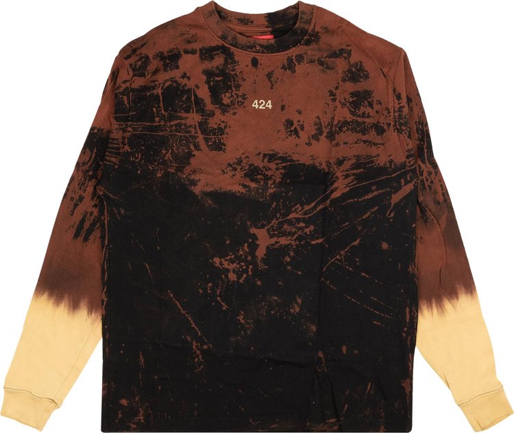 424 Tie Dye Long-Sleeve T-Shirt 'Black/Brown'