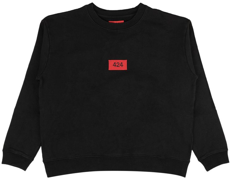 424 Logo Patch Crewneck BlackRed