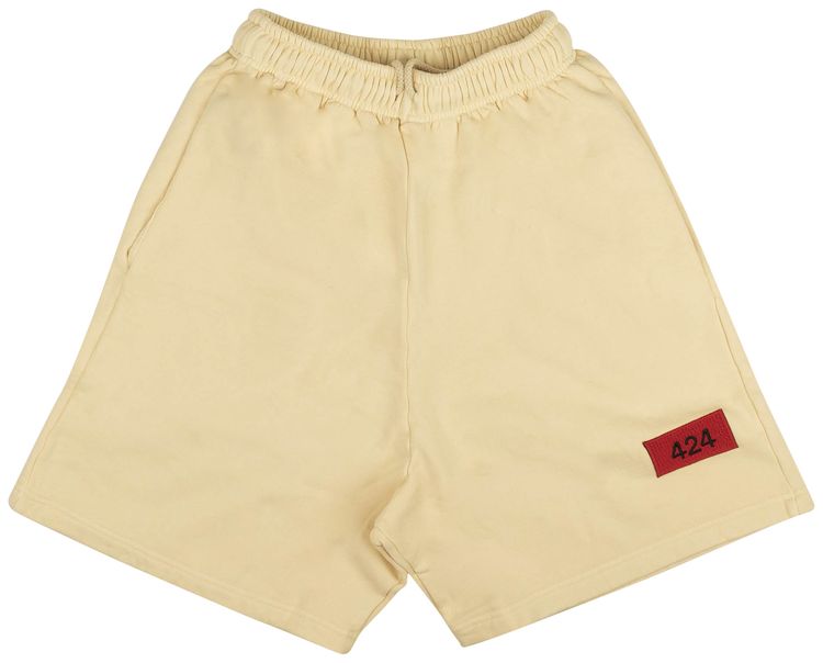 424 Logo Patch Sweat Shorts Cream