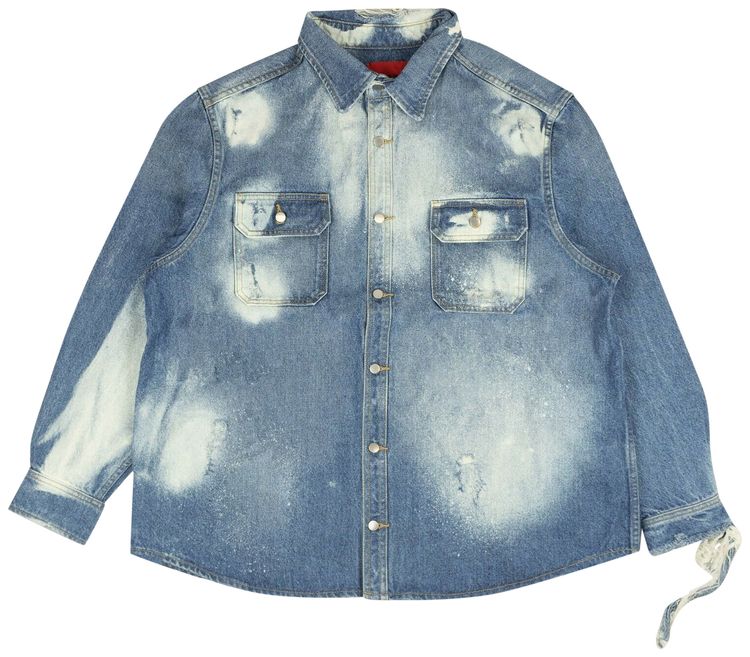 424 Casual Button Down Shirt Meduim Wash Bleach