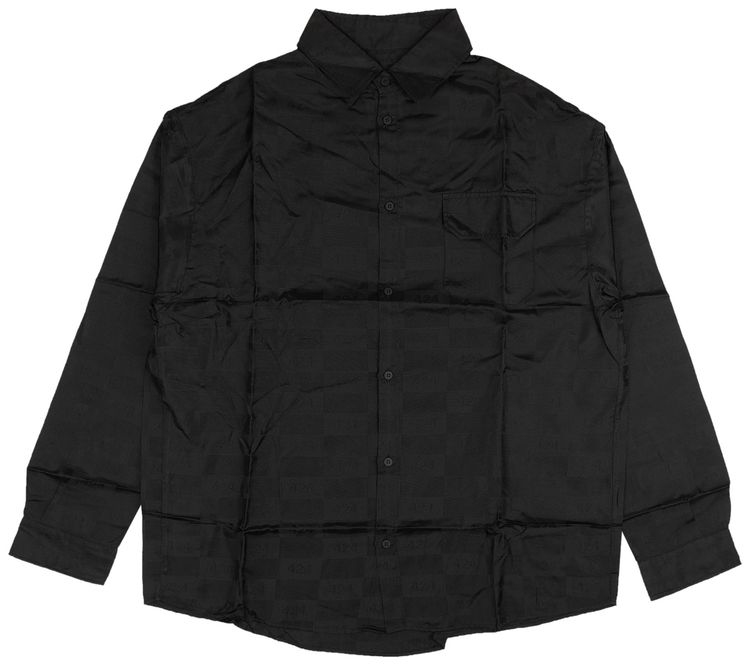 424 Jacquard Button Down Shirt Black