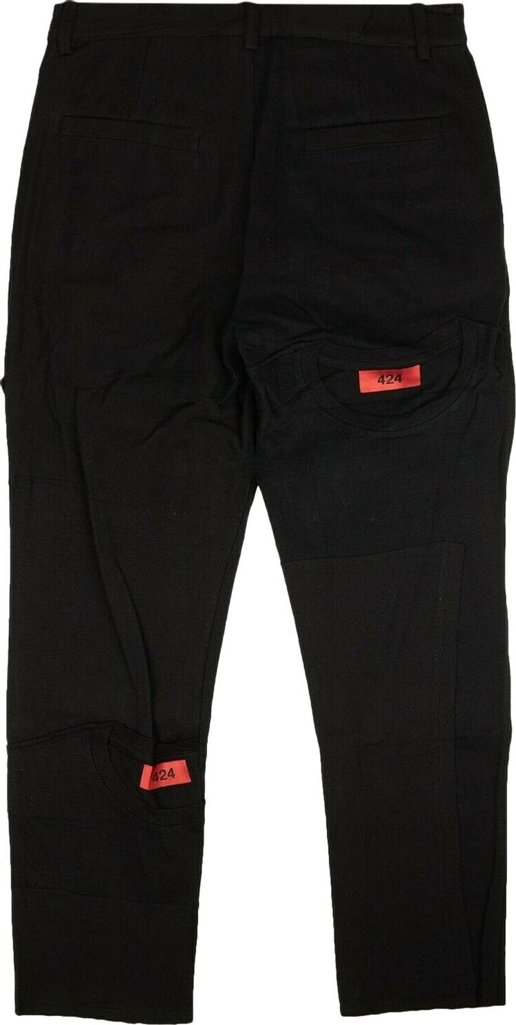 424 Cotton Reworked Casual Pants Black