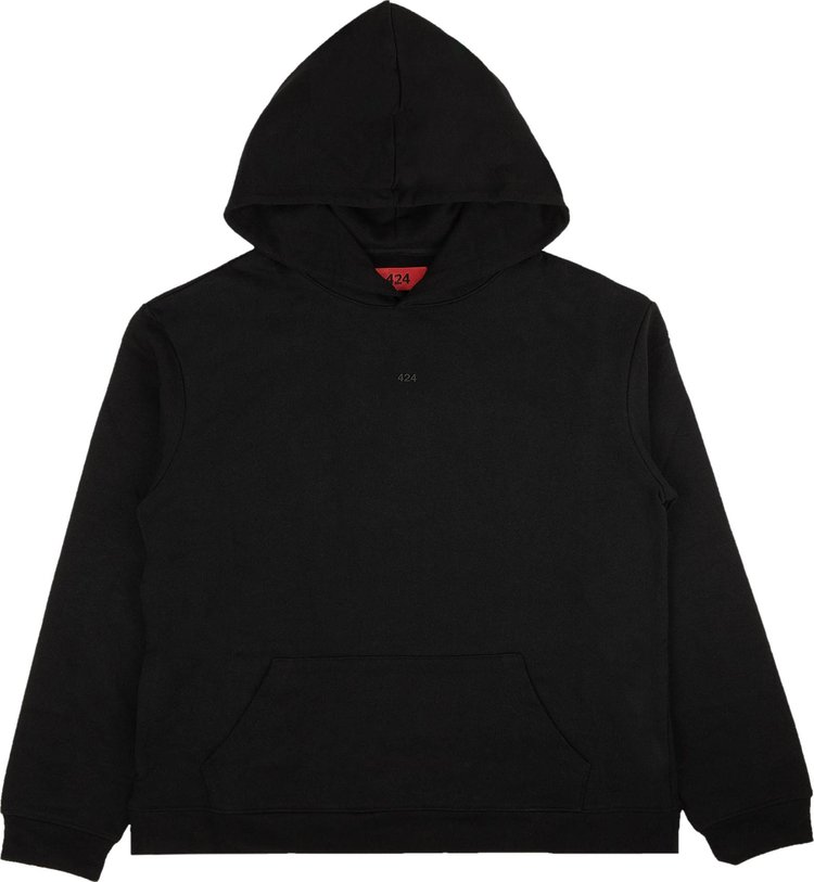 424 Rubber Logo Pullover Hoodie Sweatshirt 'Black'