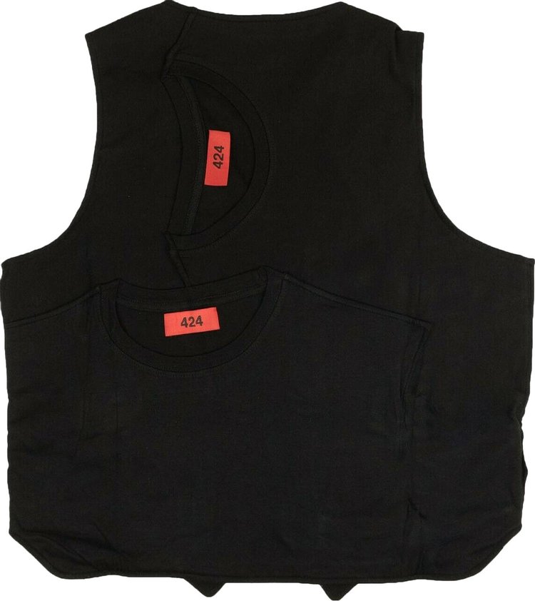 424 Logo Patch Outerwear Vest Black