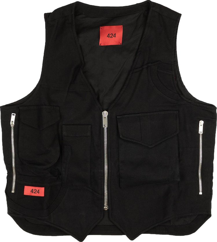 424 Logo Patch Outerwear Vest 'Black'