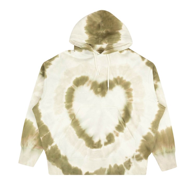 Givenchy Tie Dye Hearts Oversized Hoodie 'White/Khaki'