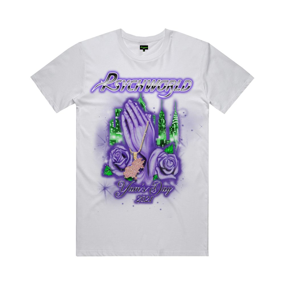 Buy Psychworld x Yams Day 2021 Praying Hands TShirt 'White' 1482