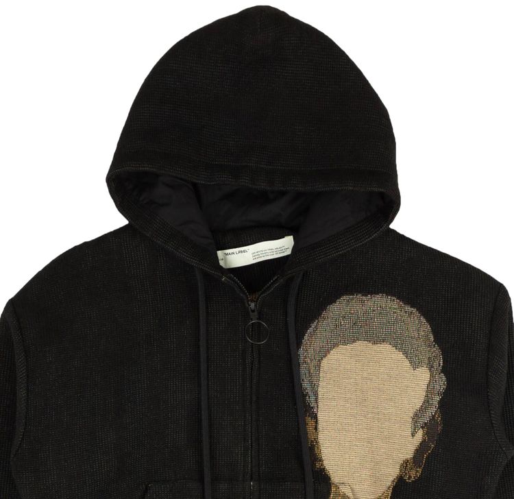 Off White Jacquard Knit Sweater Black