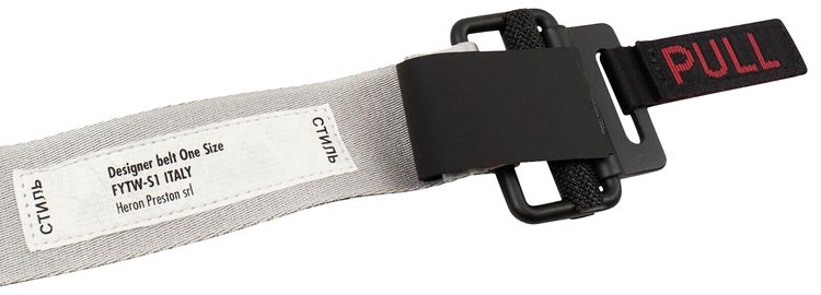 Heron Preston Nasa Embroidered Belt Grey