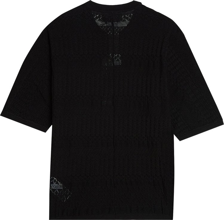 Stone Island Shadow Project Japanese Aran Short Sleeve Knit T Shirt Black