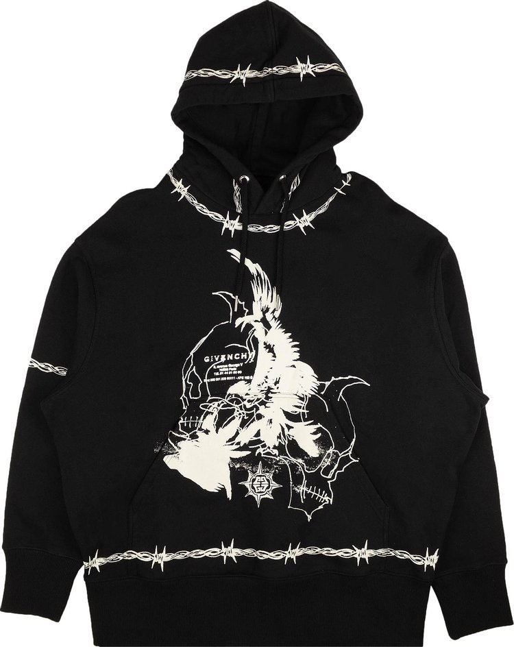 Givenchy Barbed Eagle Oversized Fit Hoodie 'Black'