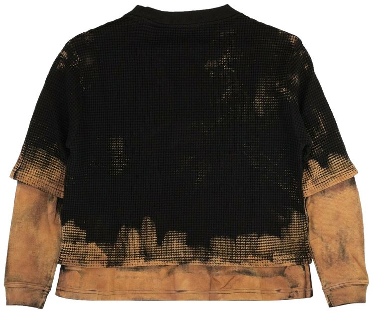 424 Waffle Crewneck Layet Shirt BlackBrown