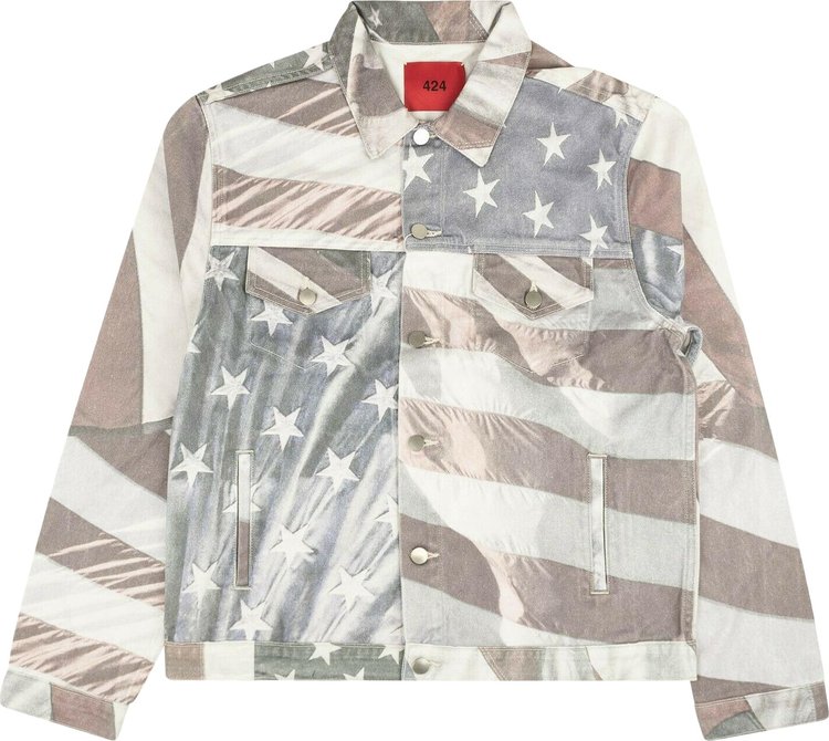 424 American Flag Denim Jacket 'Multicolor'
