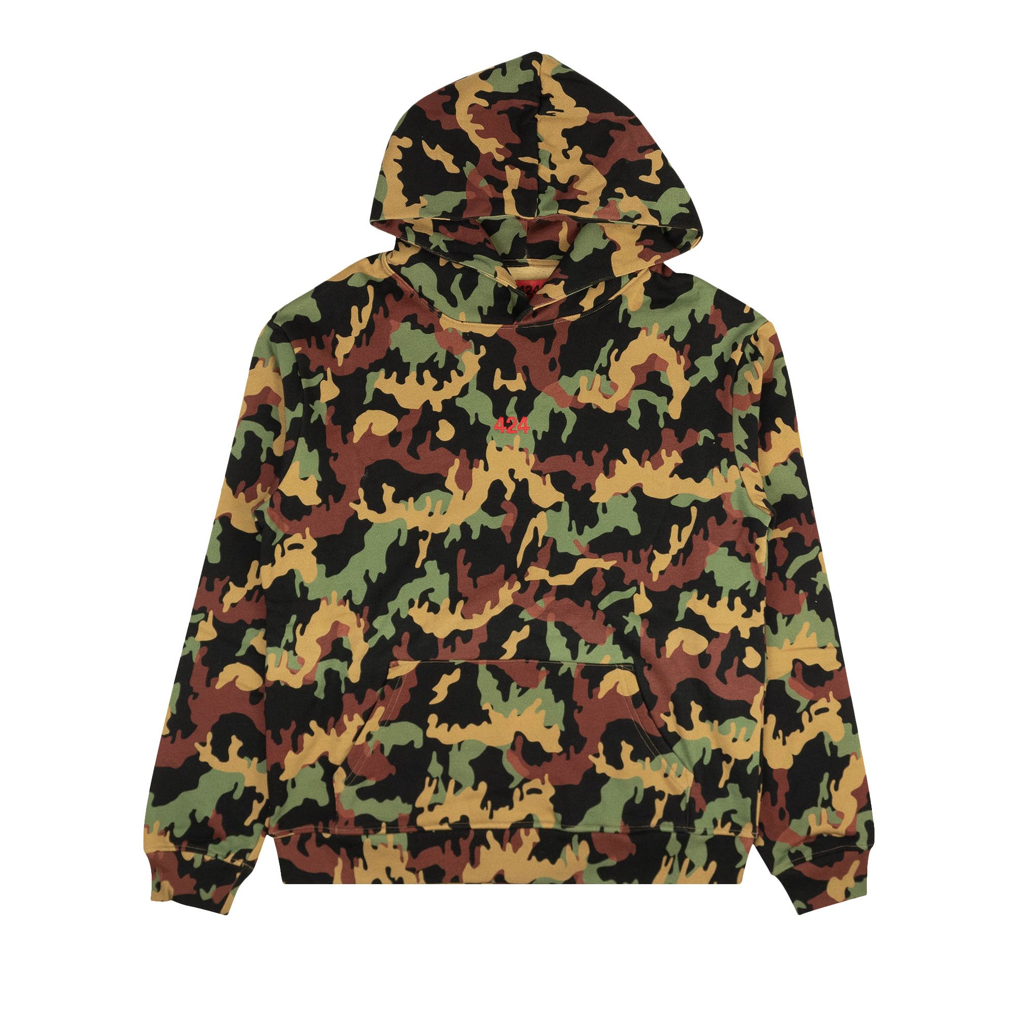 Buy 424 Camo Logo Hoodie 'Black/Brown/Green' - 8017 115 J073
