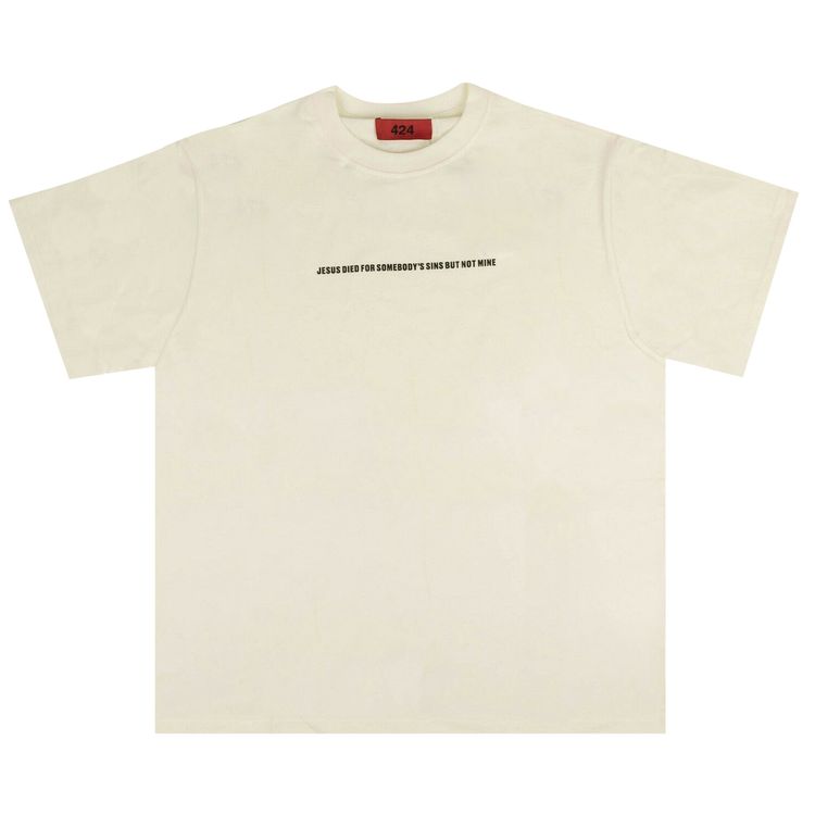 424 Short Sleeve Jesus Died T Shirt White