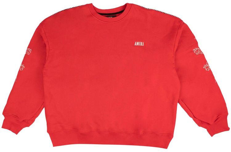 Amiri Dragon Outline Crewneck Red