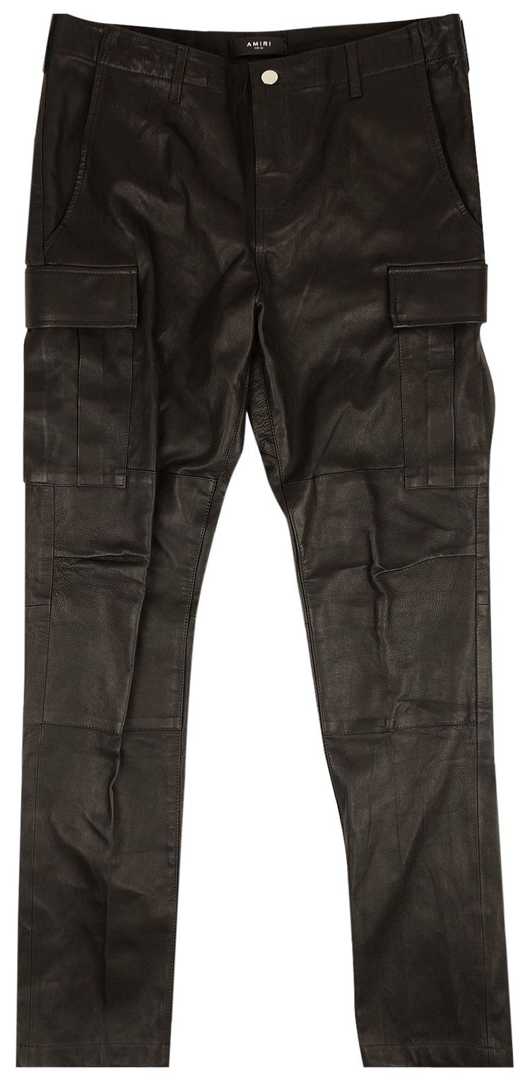 Amiri Leather Cargo Pants Black