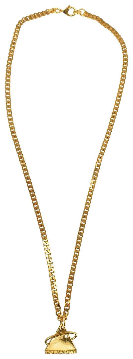Off White Logo Pendant Necklace Gold