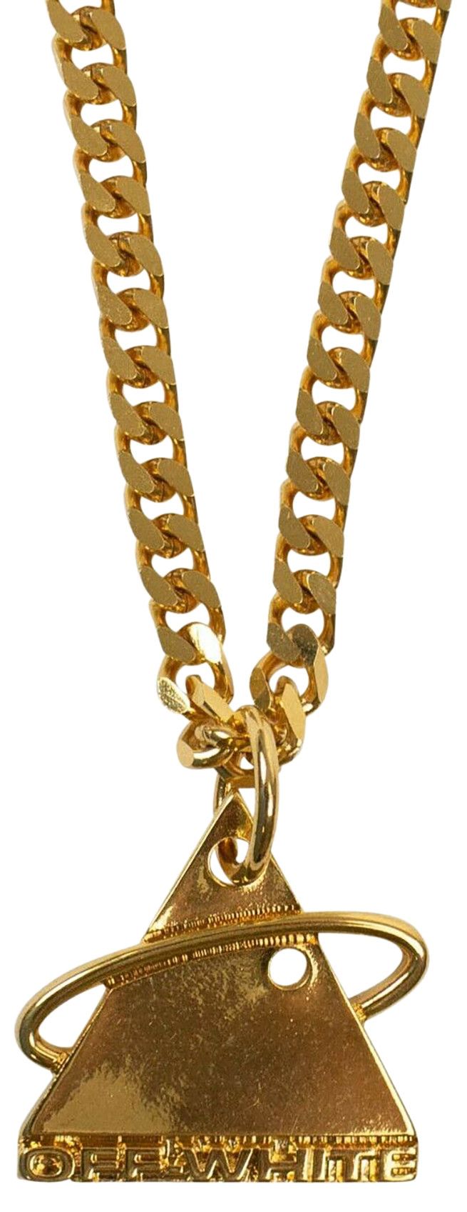 Off White Logo Pendant Necklace Gold
