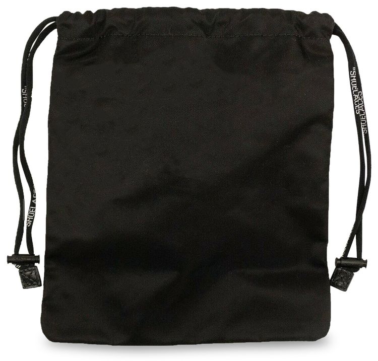 Off White Nylon Drawstring Bag Black