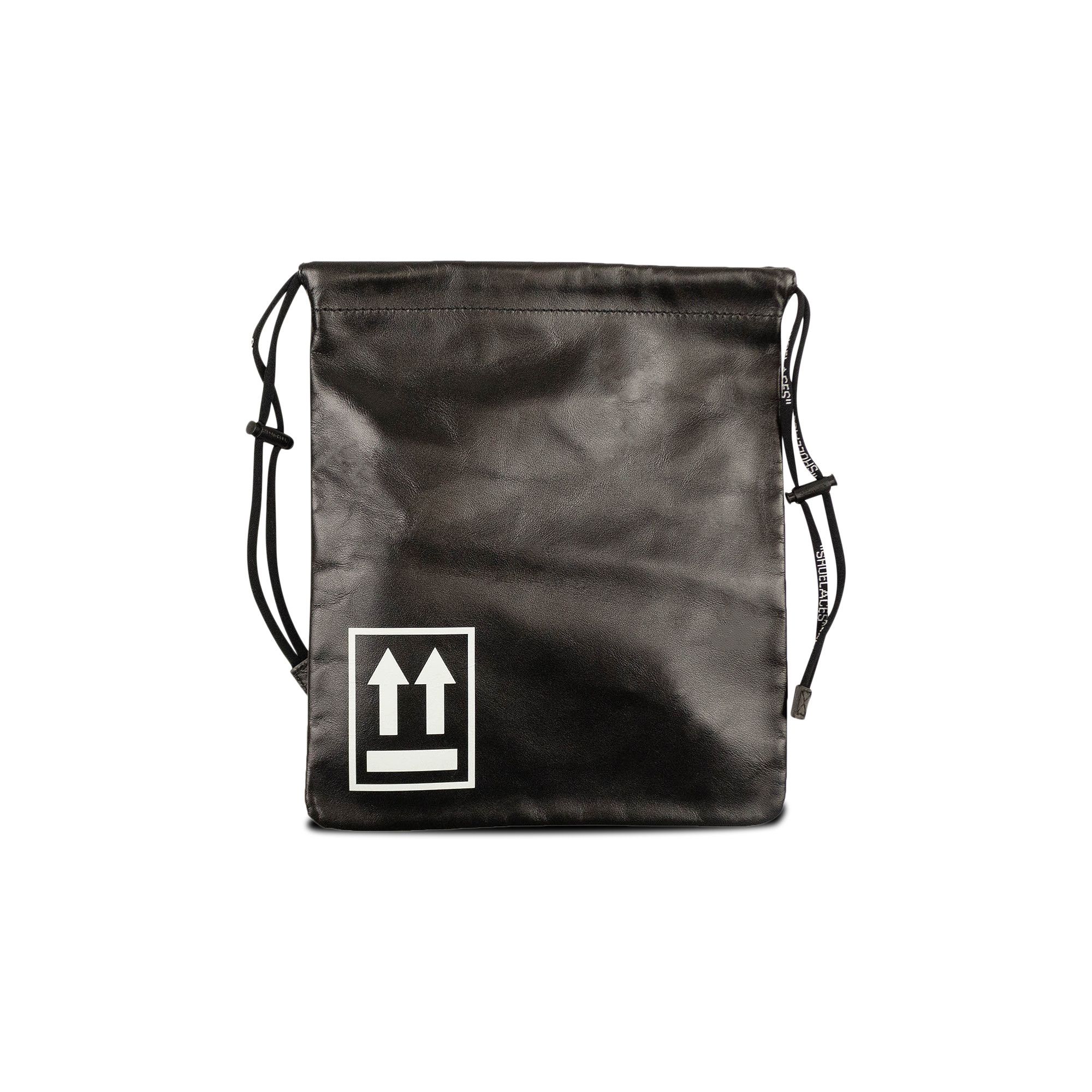 Buy Off-White Leather Drawstring Bag 'Black