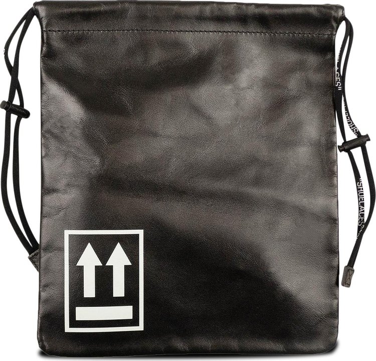 Off-White Leather Drawstring Bag 'Black'