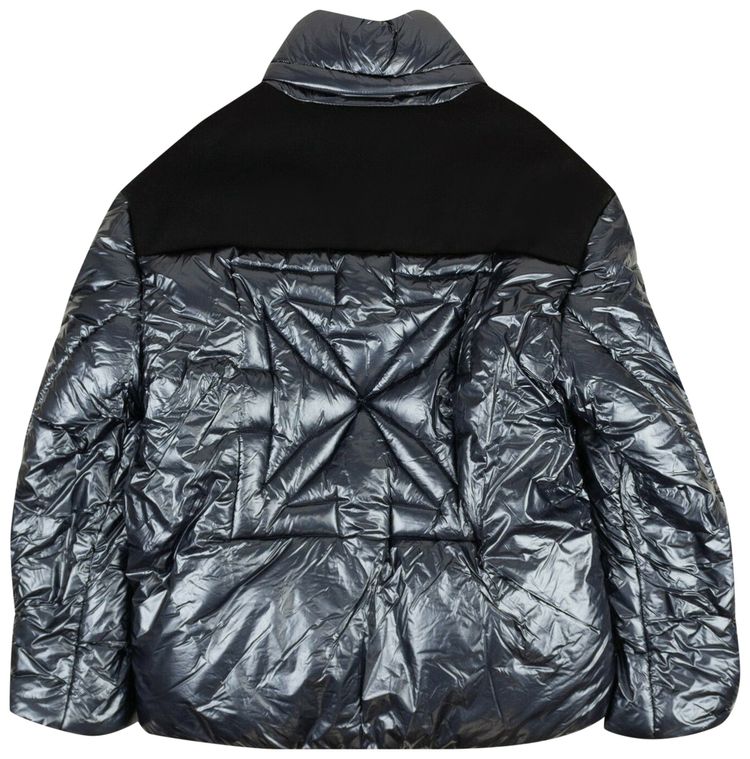Off White Shiny Down Jacket Navy Blue