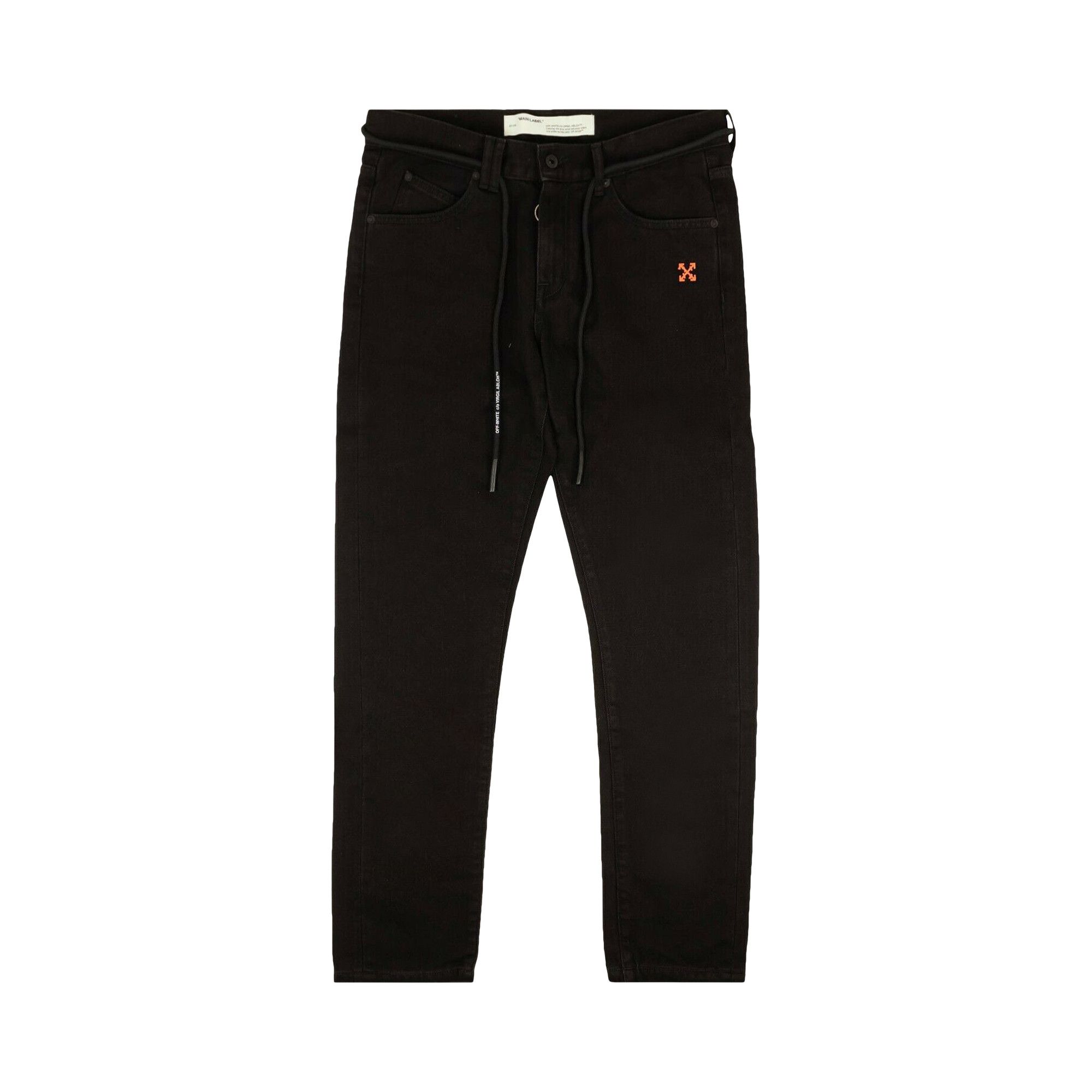 Buy Off-White Diag Slim Short Jeans 'Black' - OMYA049F19E540241001