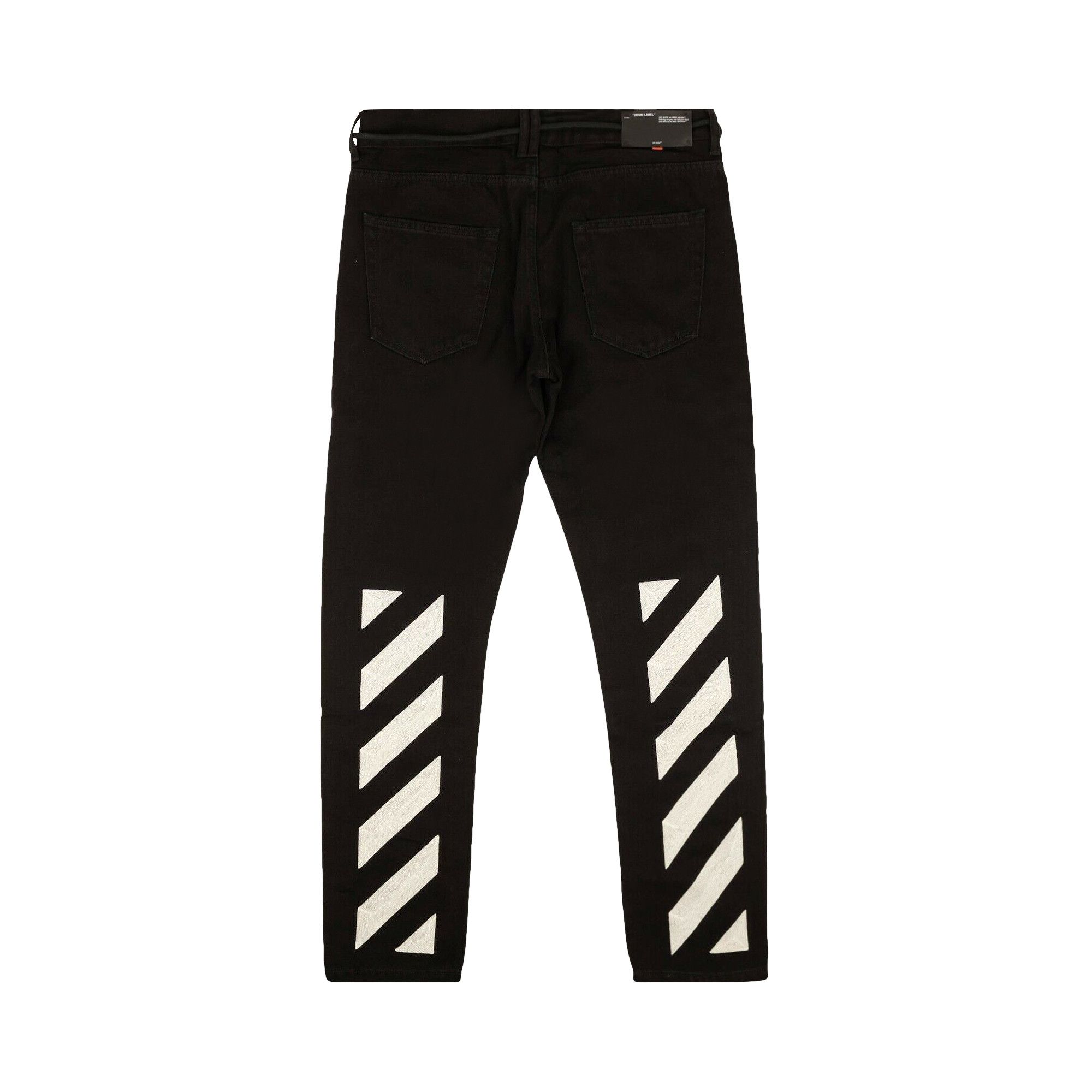 Buy Off-White Diag Slim Short Jeans 'Black' - OMYA049F19E540241001