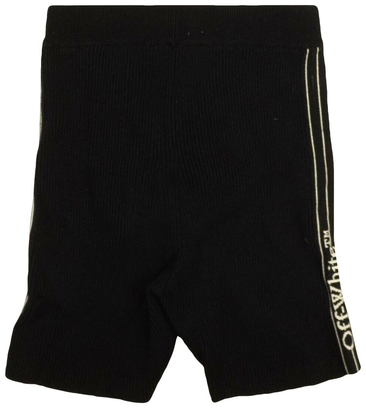 Off White Strip Logo Shorts Black