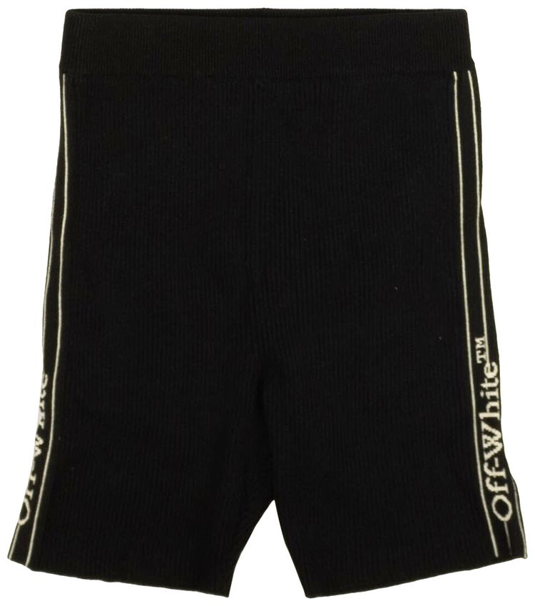 Off White Strip Logo Shorts Black