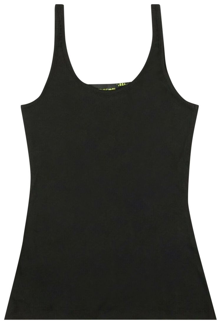 Off White Ribbed Logo Tank Top Black
