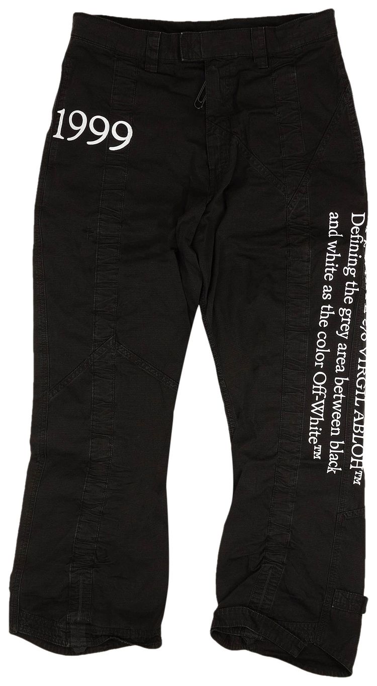 Off White Narrow Contour Pants Black