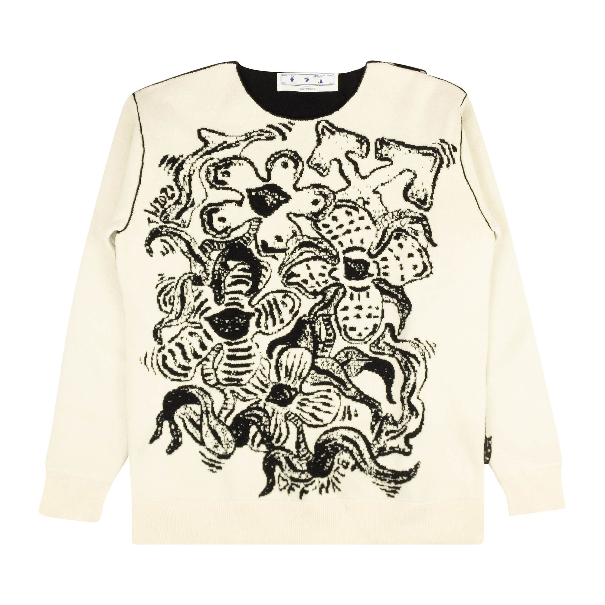 Off white flower crewneck clearance