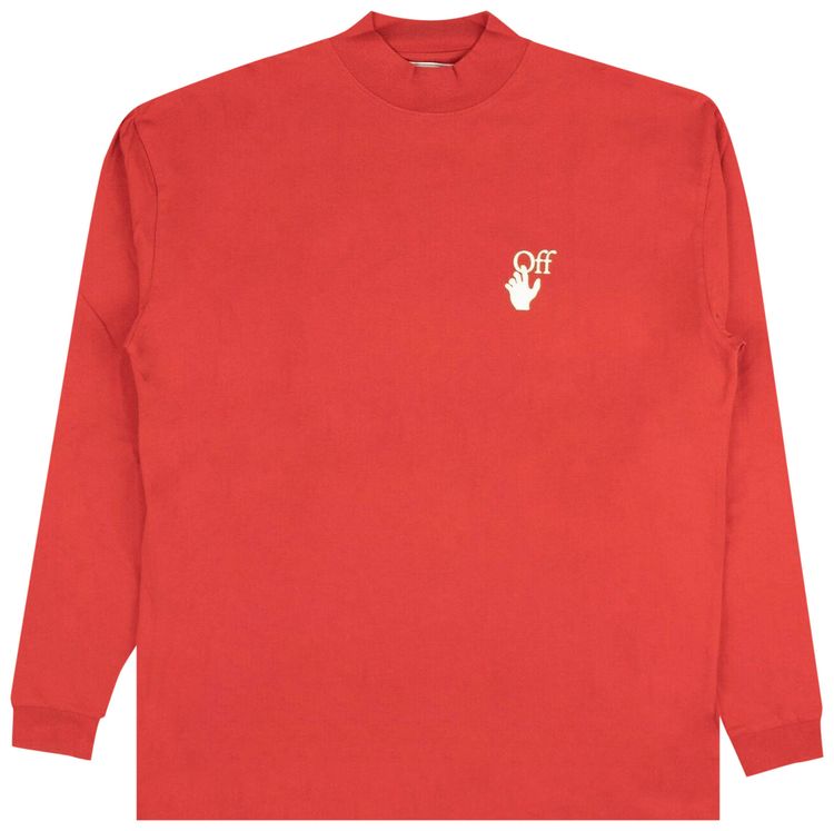 Size l Off-White Pascal Arrow Mockneck T-Shirt 'Red'