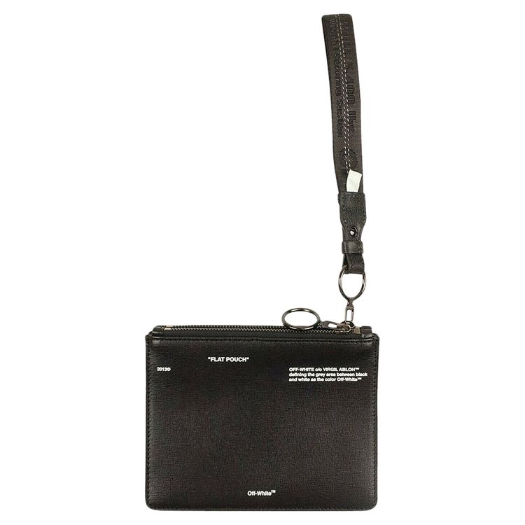 Off White Flat Diag Double Pouch Black
