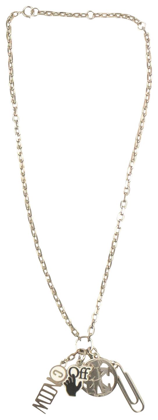 Off White Multicharm Necklace BlackMulticolor