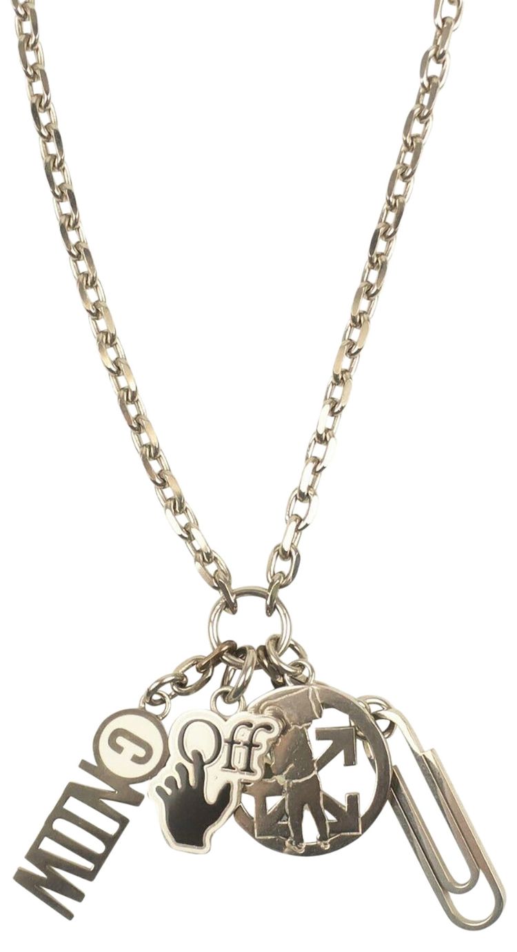 Off White Multicharm Necklace BlackMulticolor