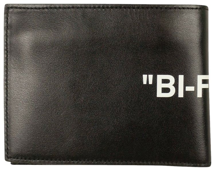 Off White Quote Bifold Wallet Black