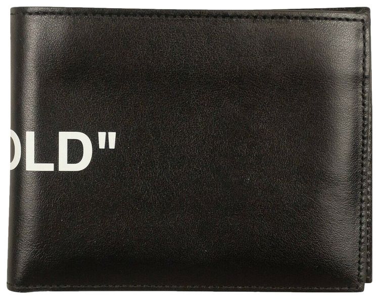 Off White Quote Bifold Wallet Black