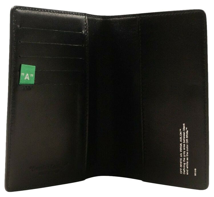 Off White Diag Stripe Passport Holder Black