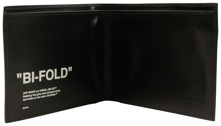 Off White Quote Bifold Wallet Black