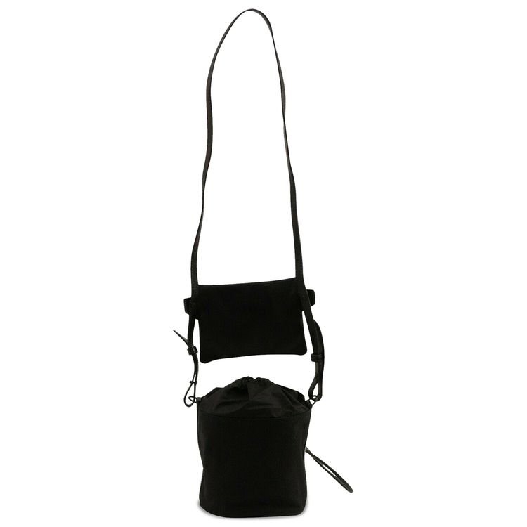 Off White Canvas Bucket Bag Black