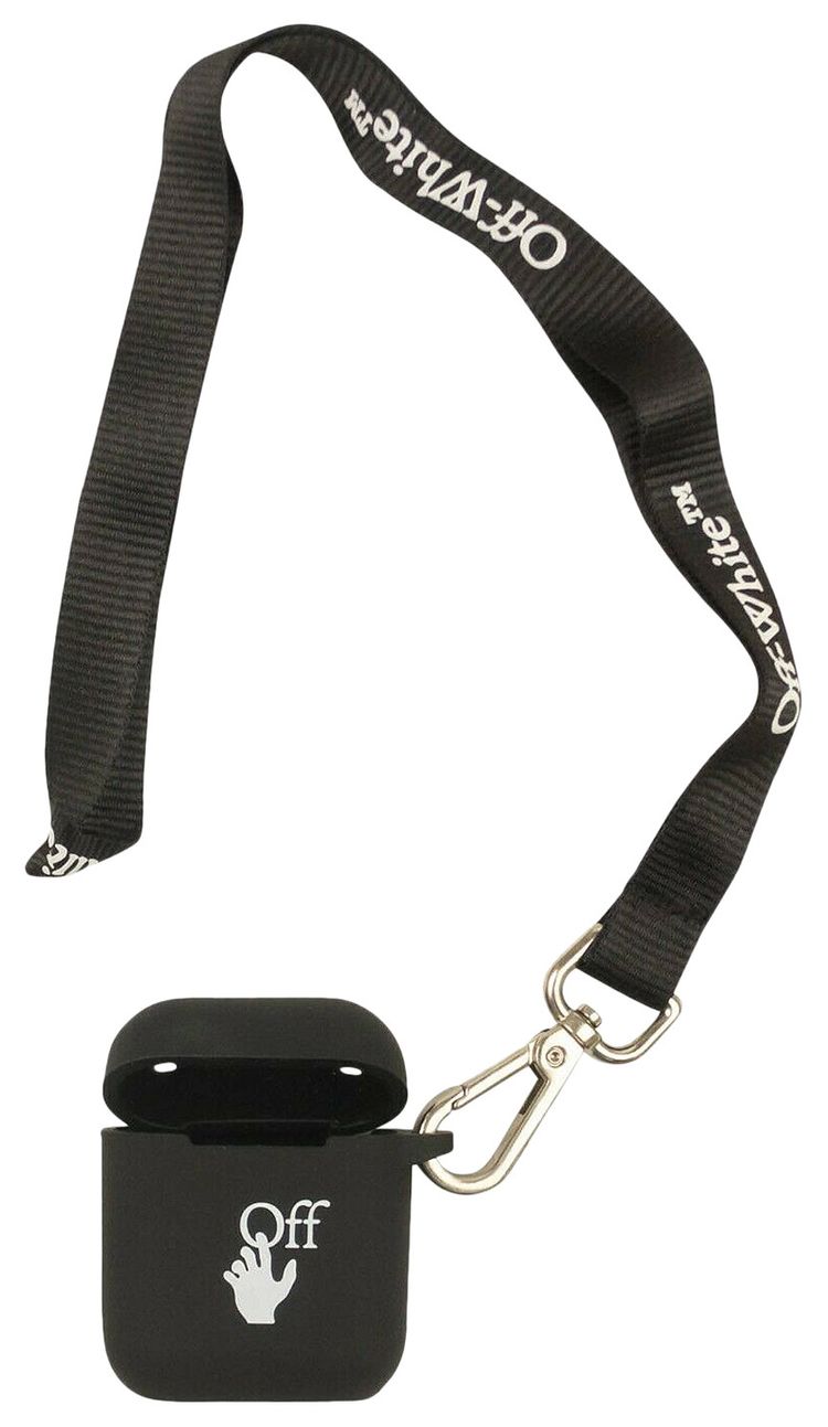 Off White Silicon Airpod Case Black