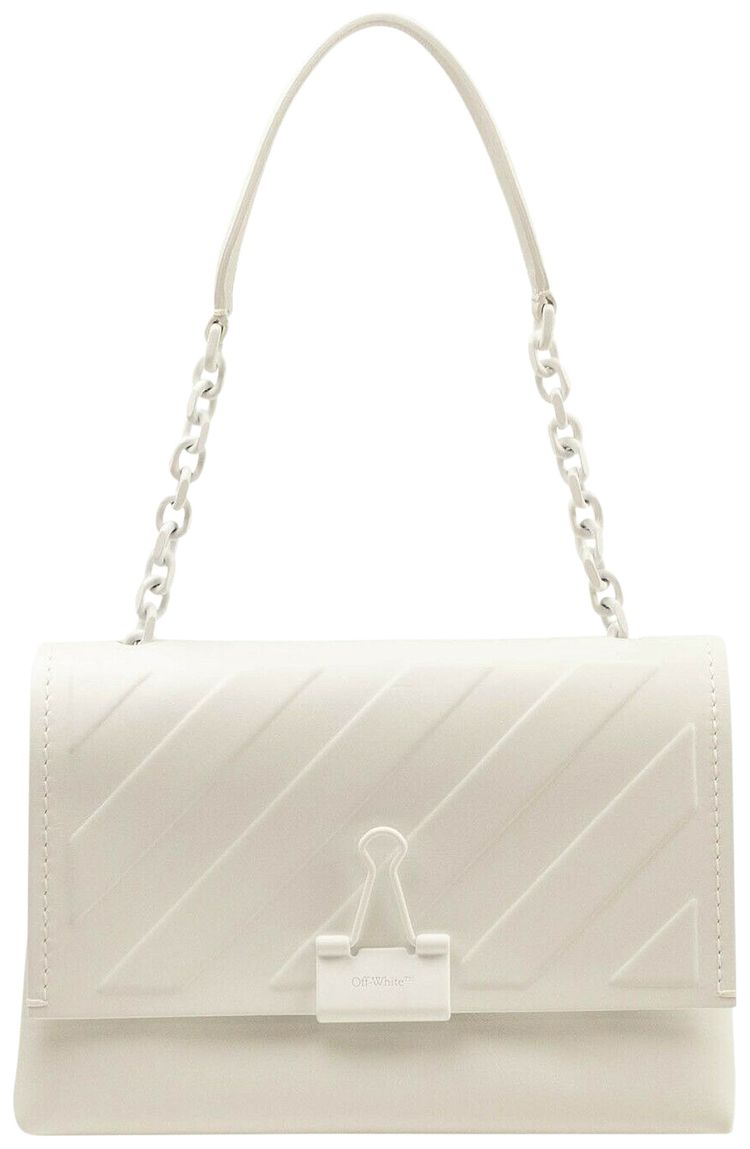 Off White Diag Embossed Medium Bag White