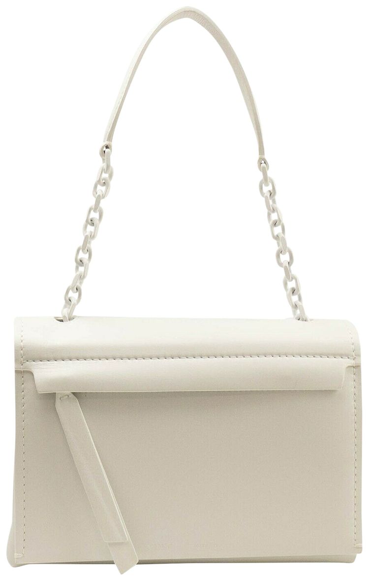 Off White Diag Embossed Medium Bag White