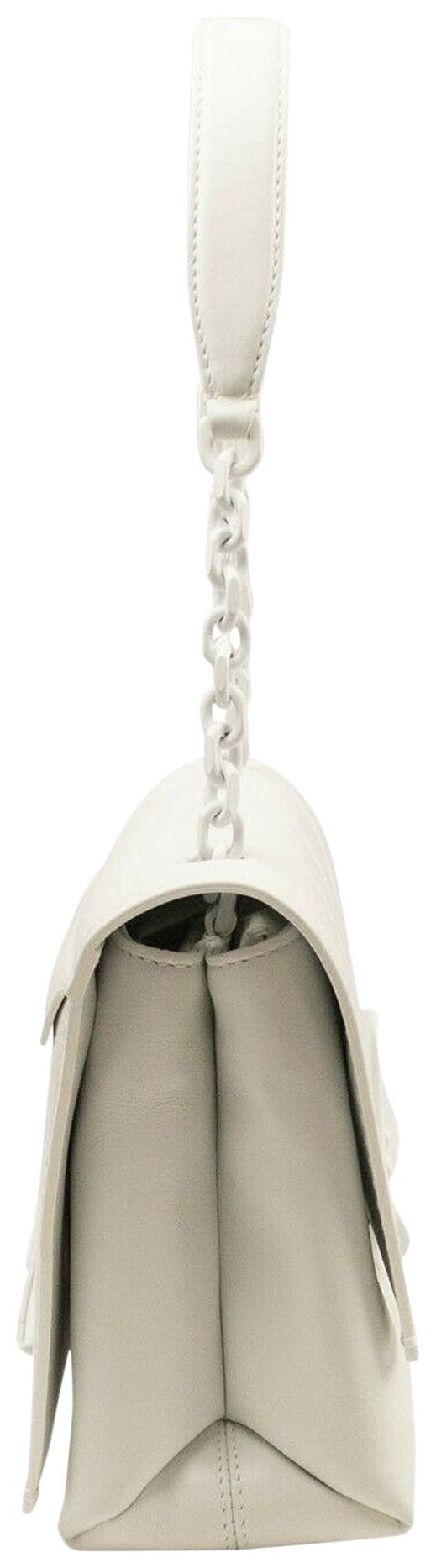 Off White Diag Embossed Medium Bag White